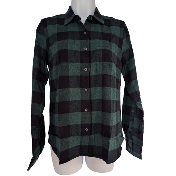 Women’s Green Winter Plaid Flannel Shirt UNTUCKit Small - Picture 4 of 5
